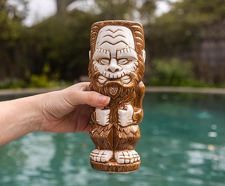 SOLATA Tikis Bigfoot Ceramic Mug | Party Cocktail Tumbler 4 Piece